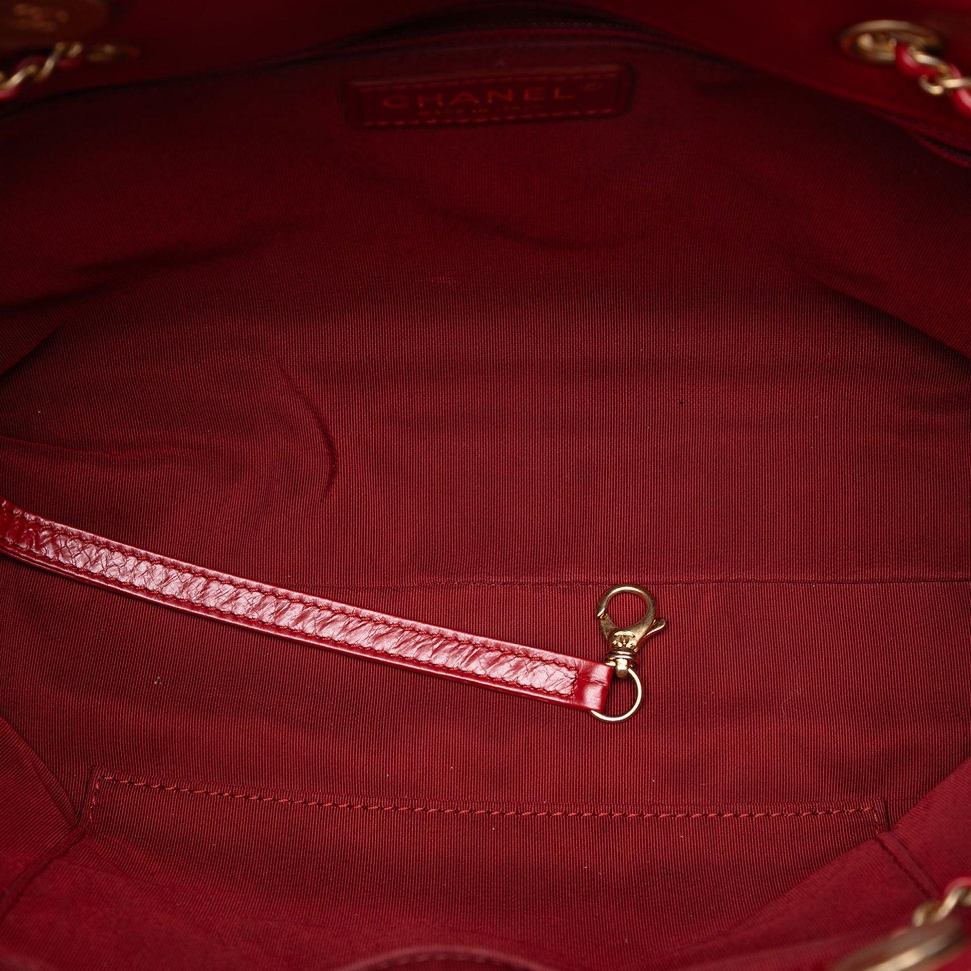 Chanel CC Quilted Calfskin Front Zip Drawstring Chain Tote