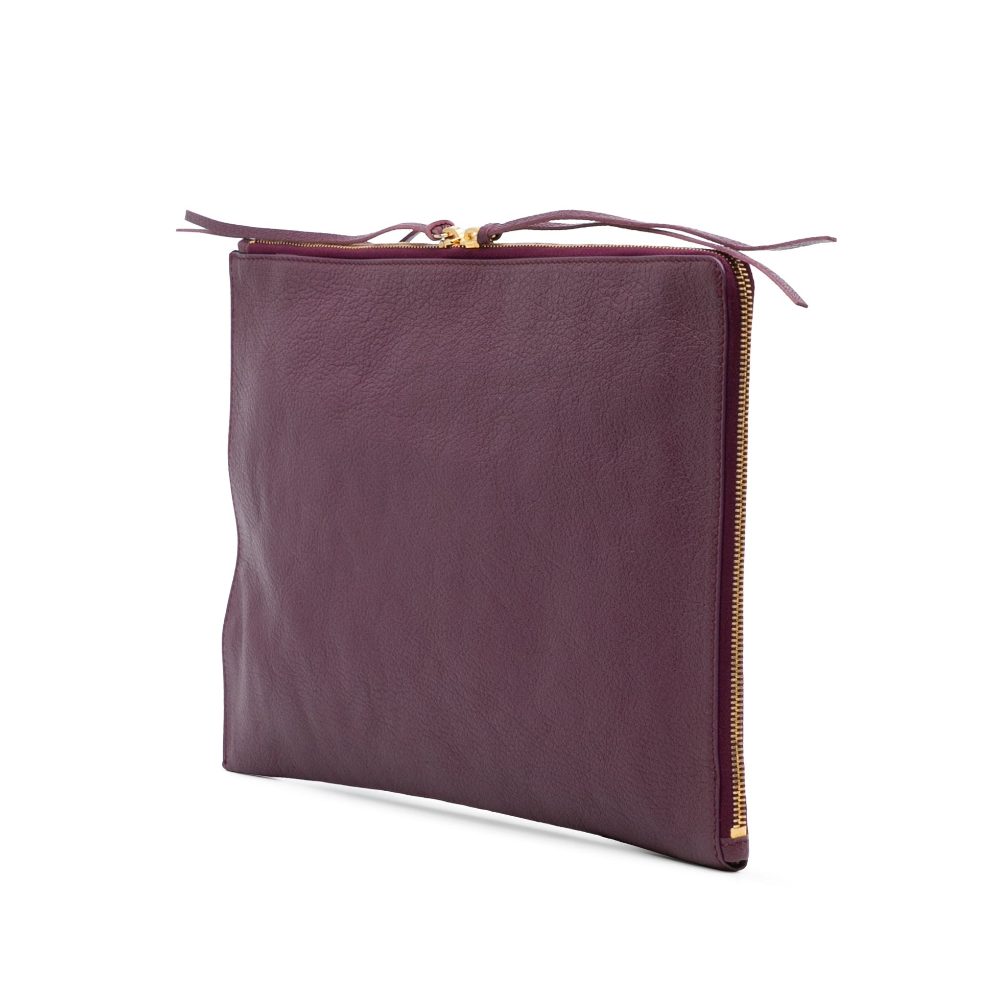 Balenciaga Goatskin Motocross Classic Metallic Edge Clutch