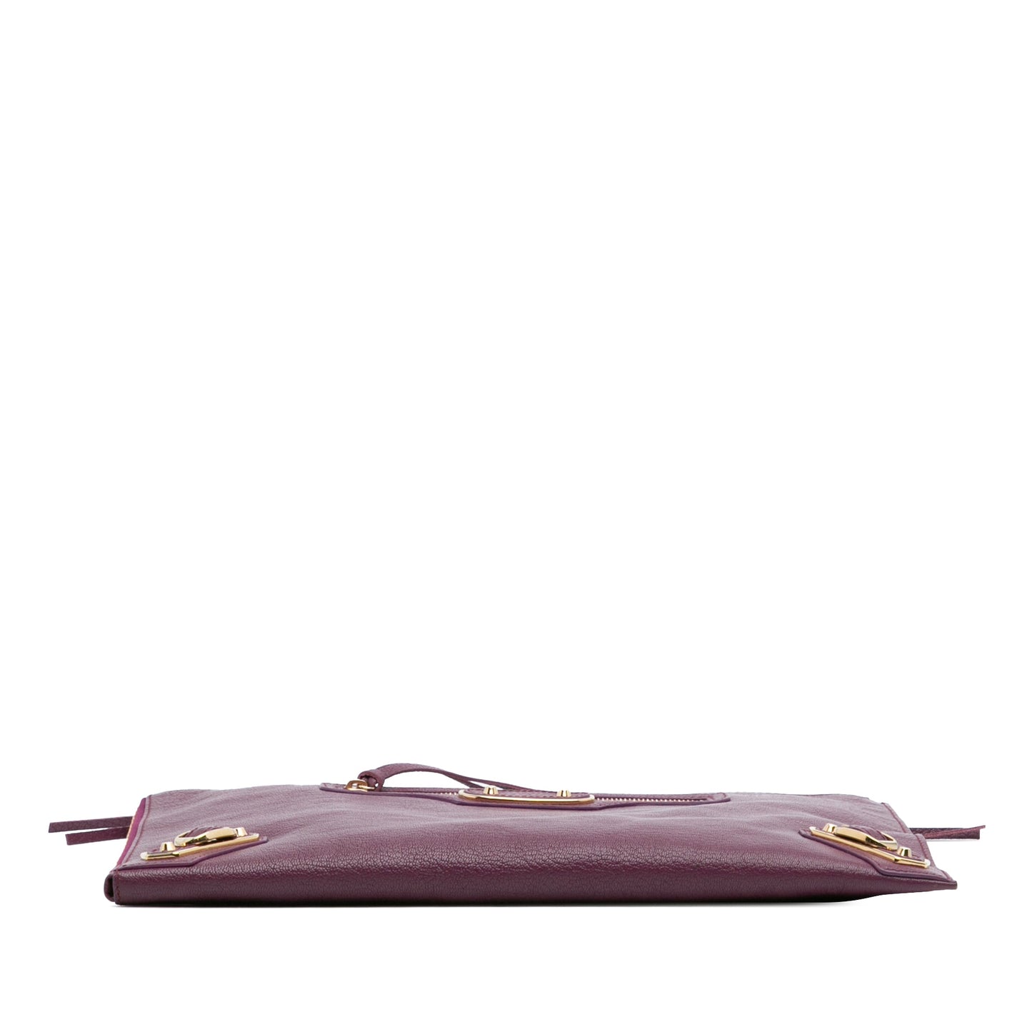 Balenciaga Goatskin Motocross Classic Metallic Edge Clutch