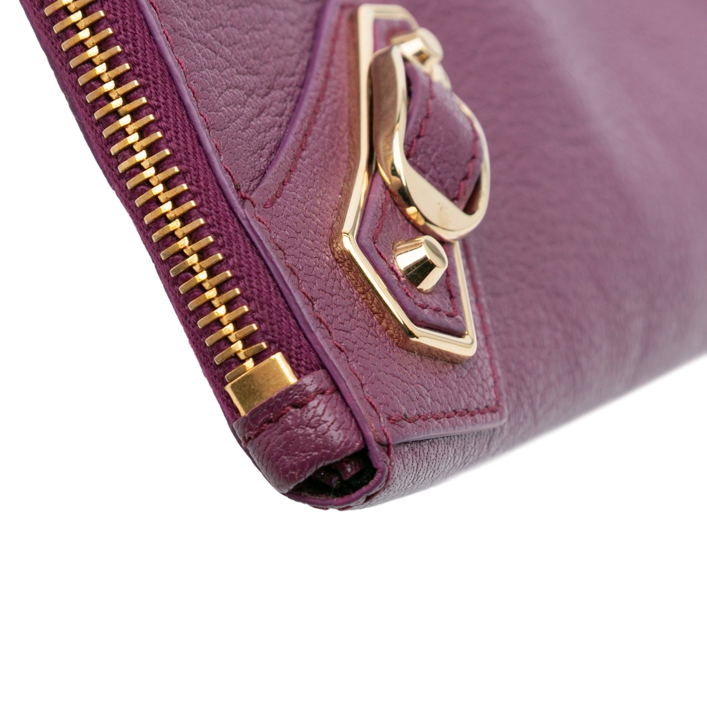 Balenciaga Goatskin Motocross Classic Metallic Edge Clutch