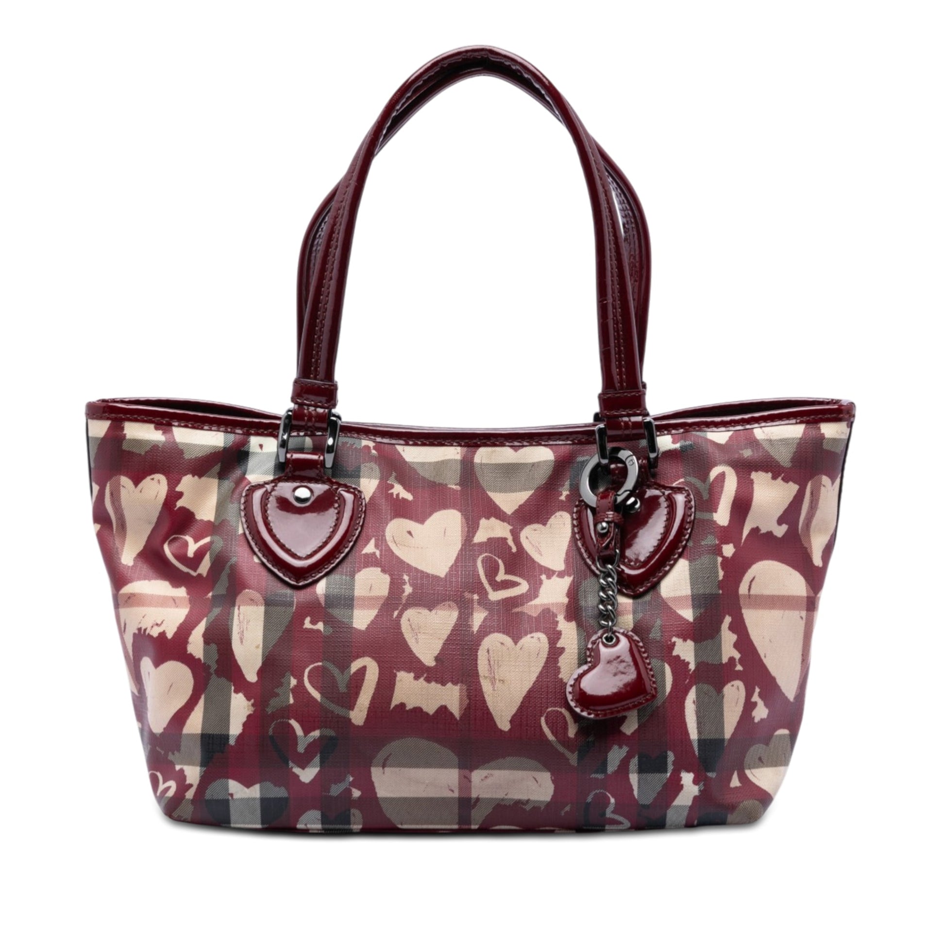 House Check Coated Canvas Hearts Gracie Tote