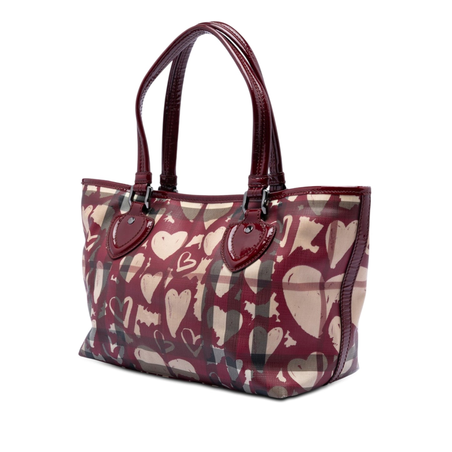 House Check Coated Canvas Hearts Gracie Tote