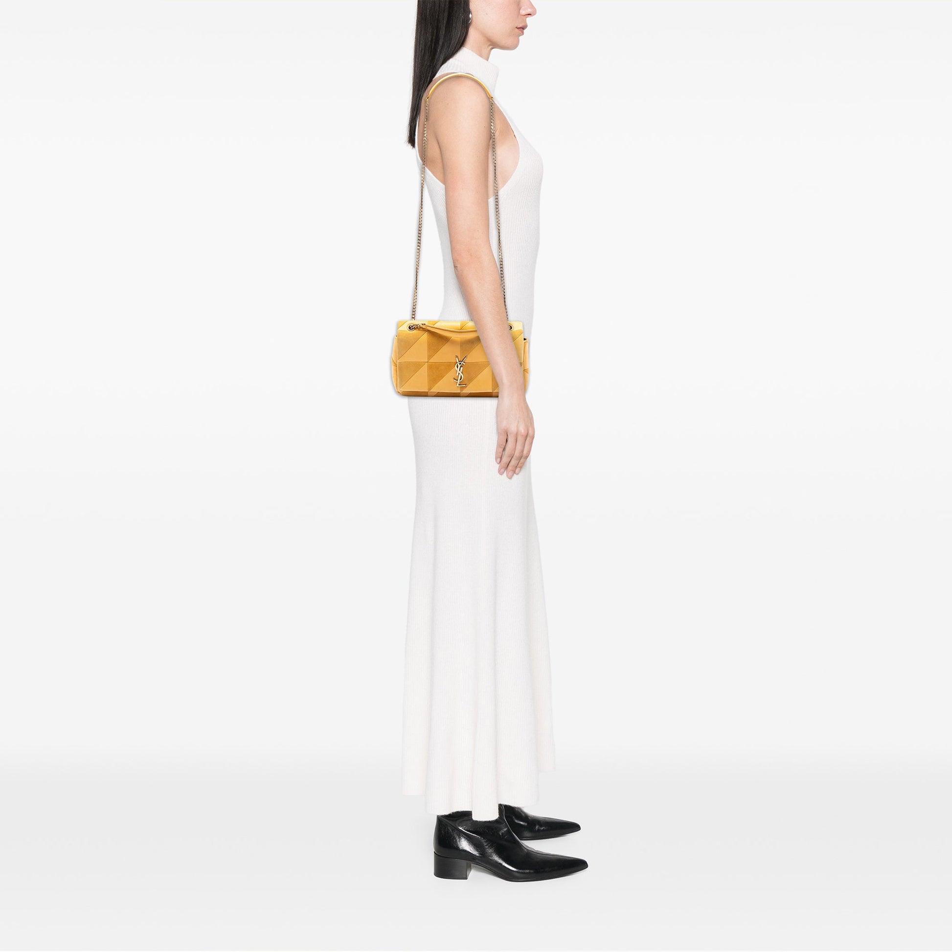 Saint Laurent Medium Lambskin and Suede Patchwork Jamie Shoulder Bag
