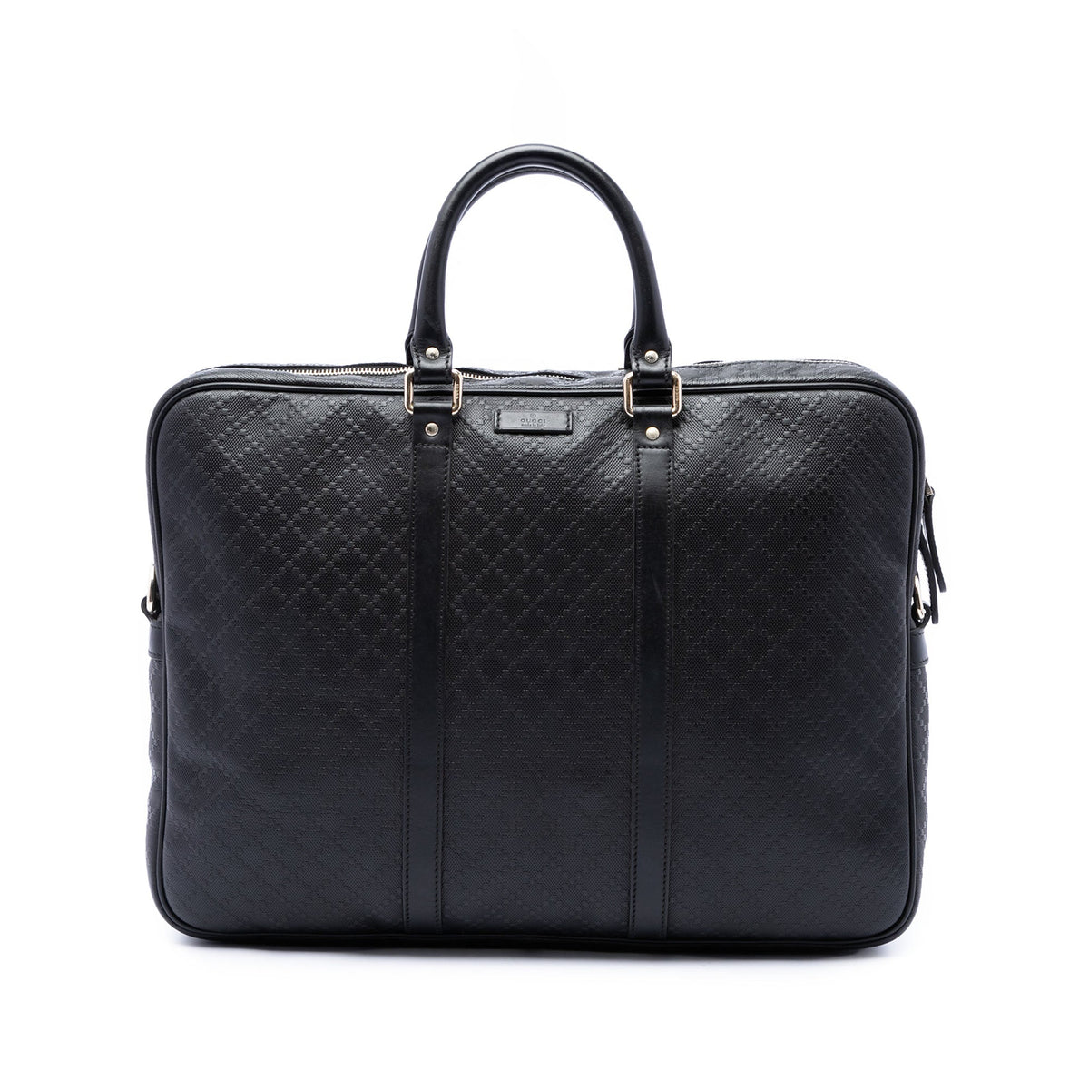 Gucci Diamante Calfskin Business Bag — Black