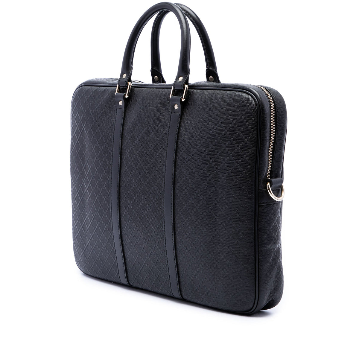 Gucci Diamante Calfskin Business Bag — Black