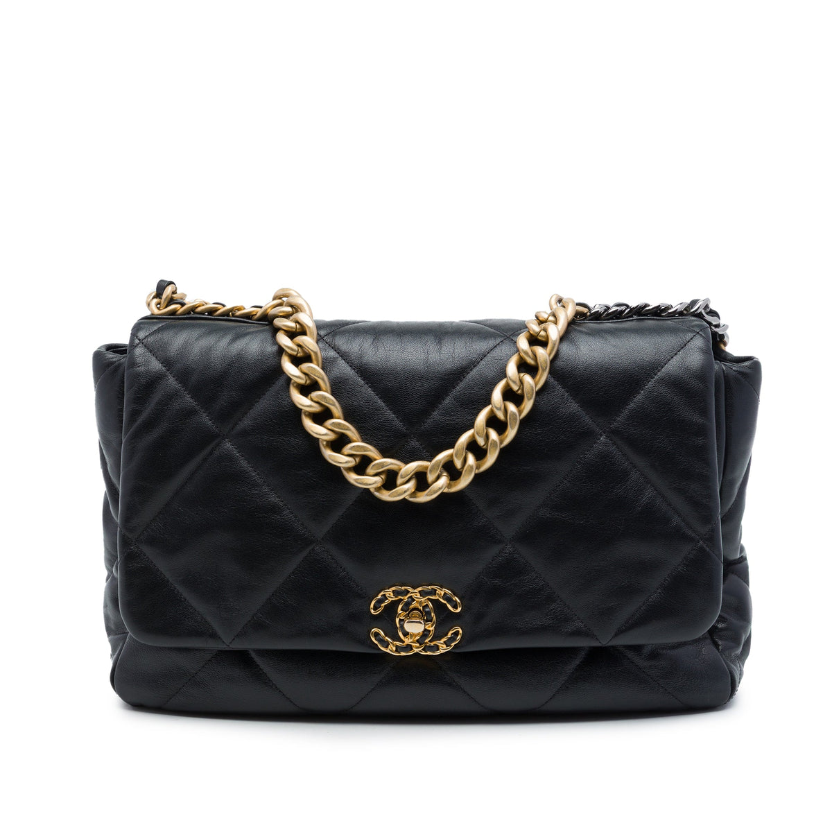 Chanel Maxi Lambskin 19 Flap — Black