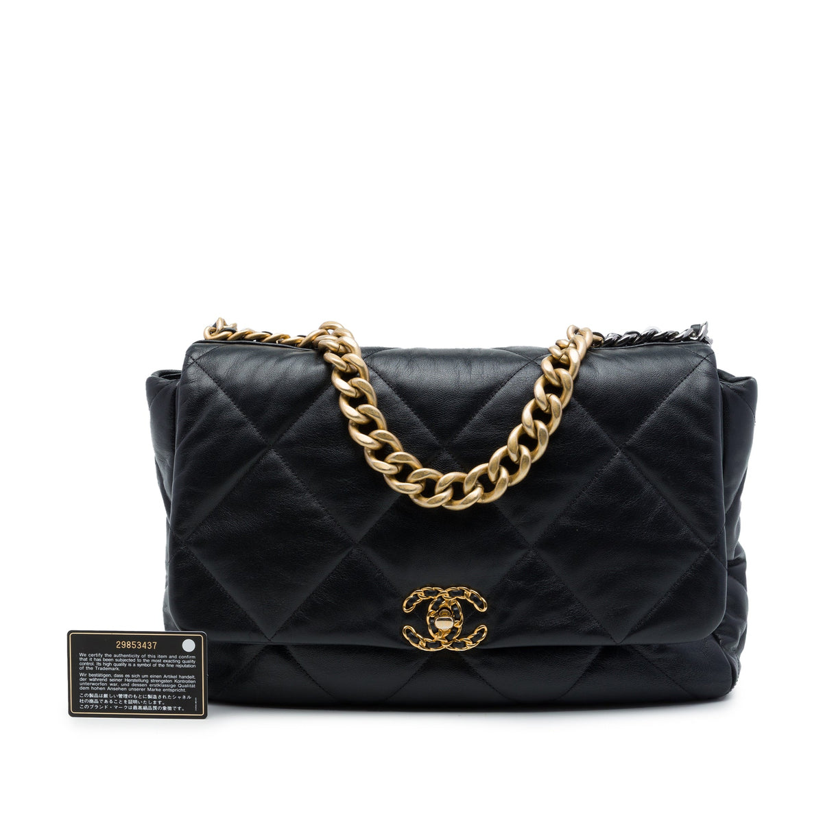 Chanel Maxi Lambskin 19 Flap — Black