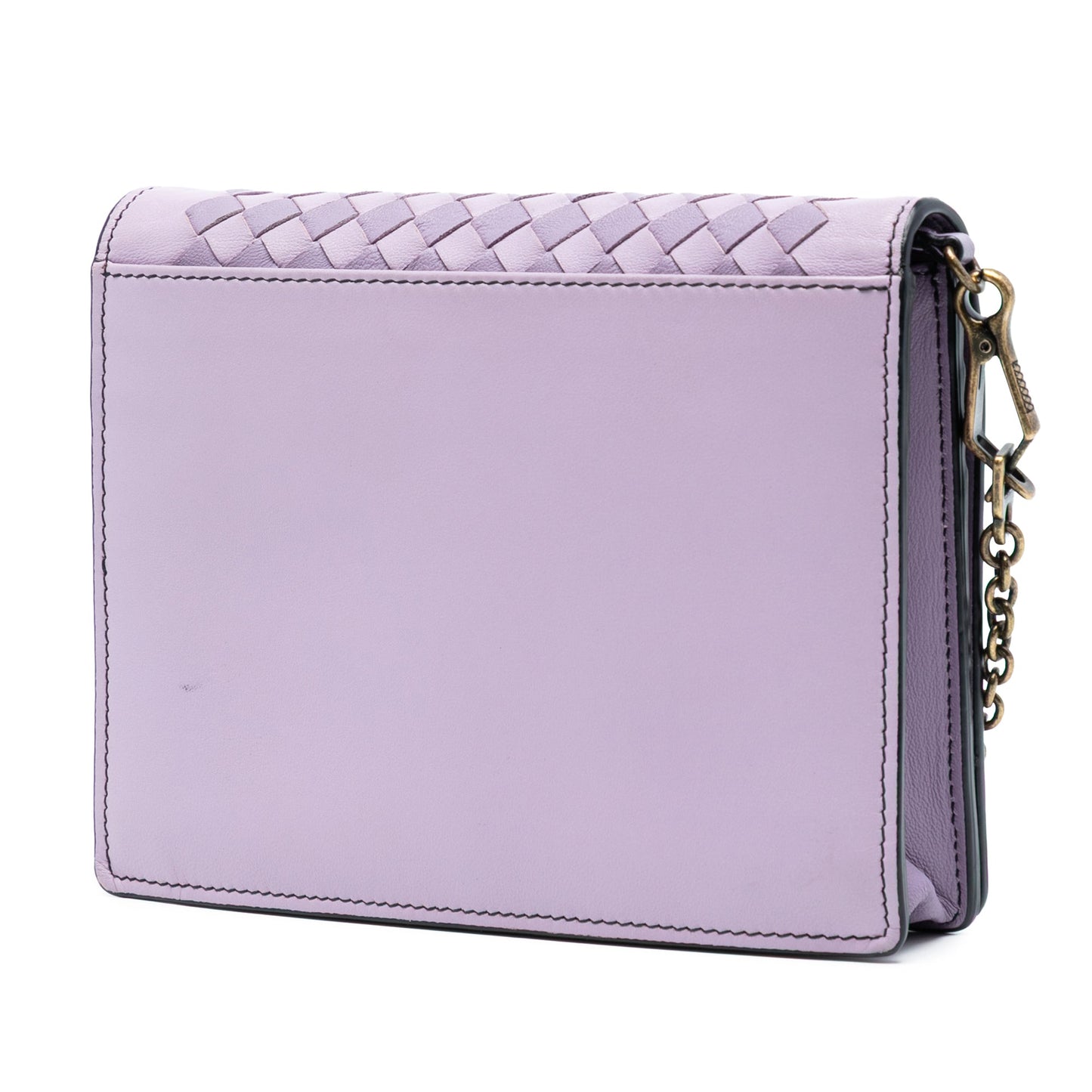 Bottega Veneta Nappa Intrecciato Studded Wallet on Chain