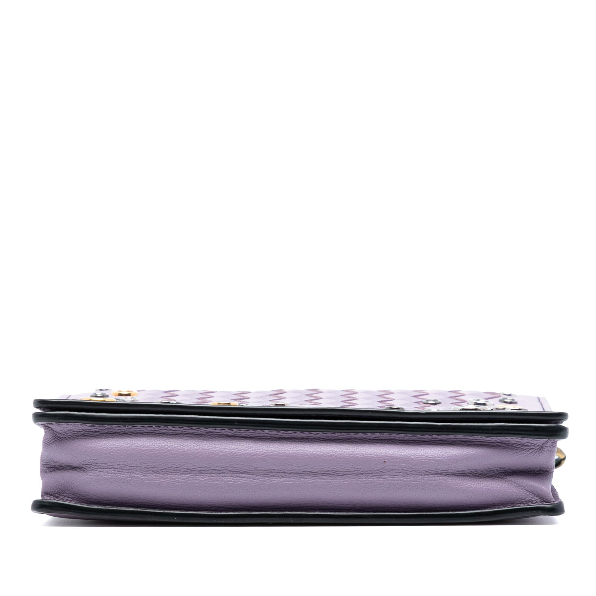 Bottega Veneta Nappa Intrecciato Studded Wallet on Chain
