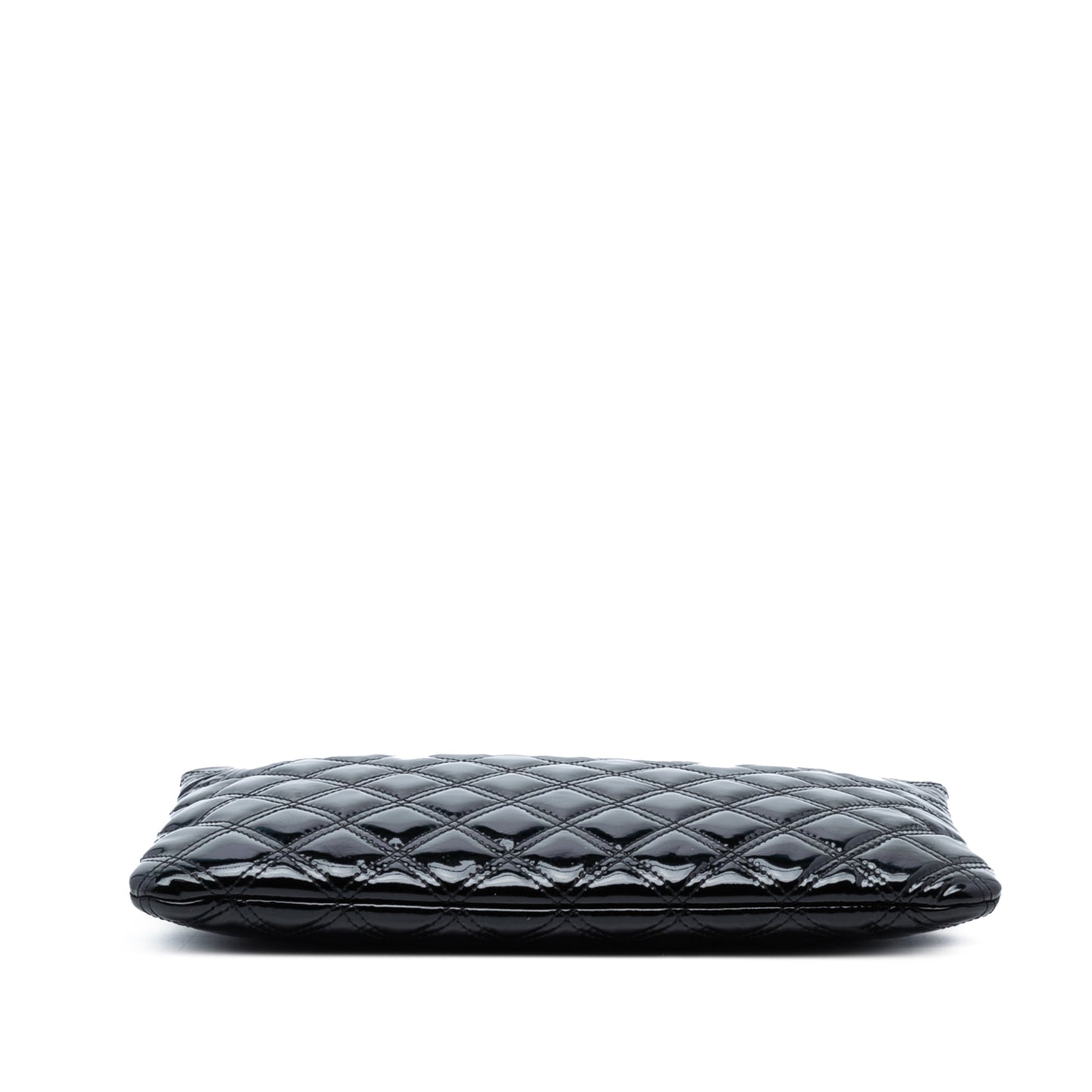 Chanel Medium Quilted Patent Double Stitch O Case Clutch