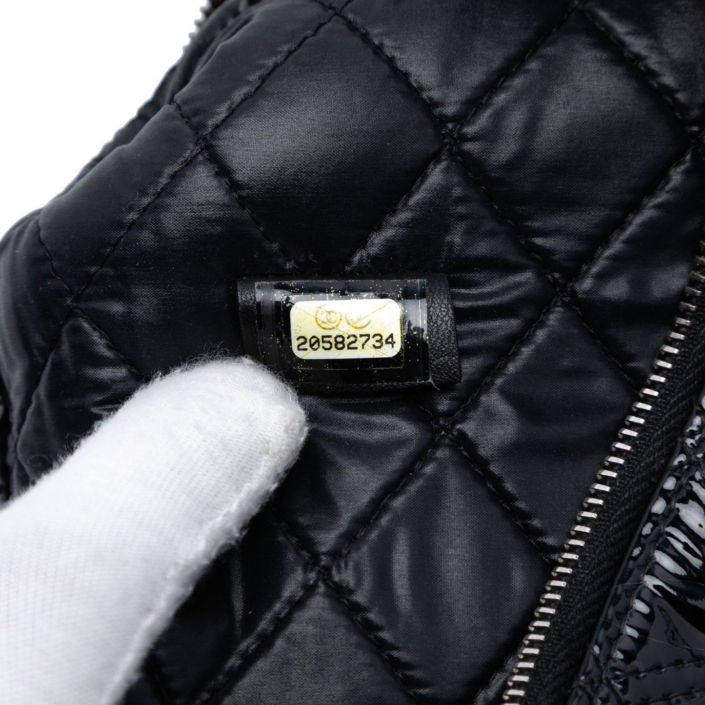 Chanel Medium Quilted Patent Double Stitch O Case Clutch