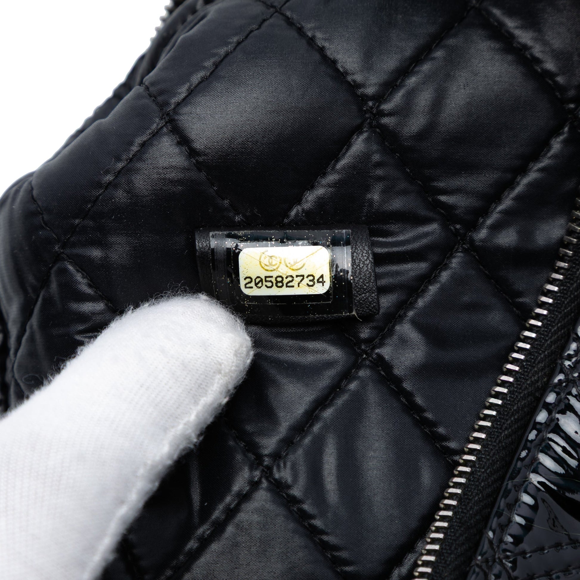 Chanel Medium Quilted Patent Double Stitch O Case Clutch