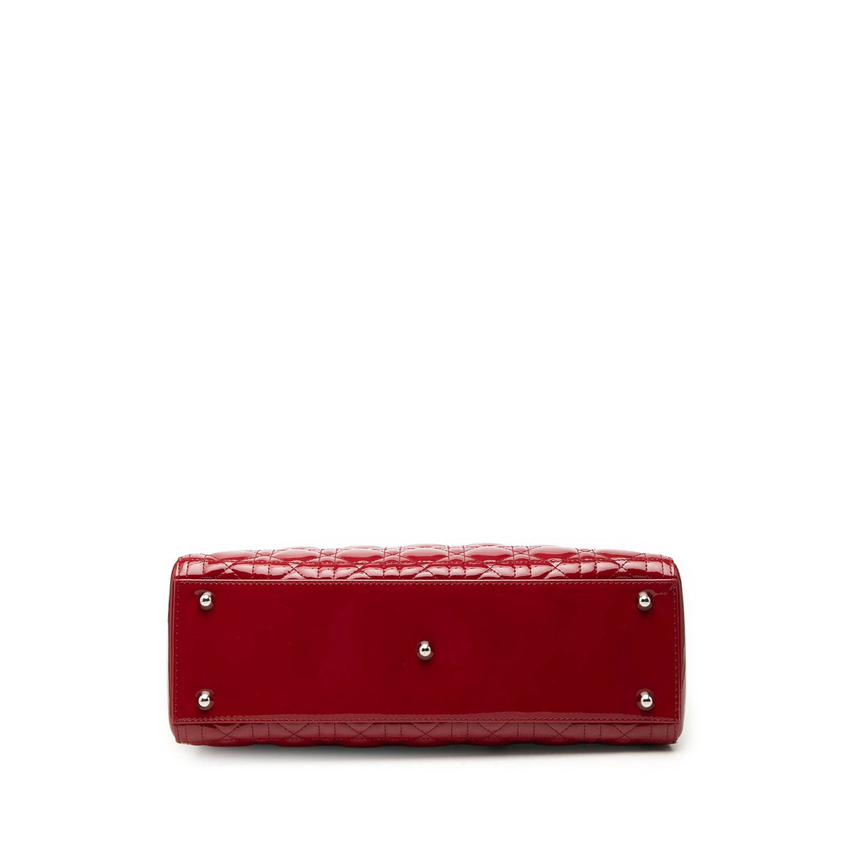 Dior Large Patent Cannage Lady Dior — Red
