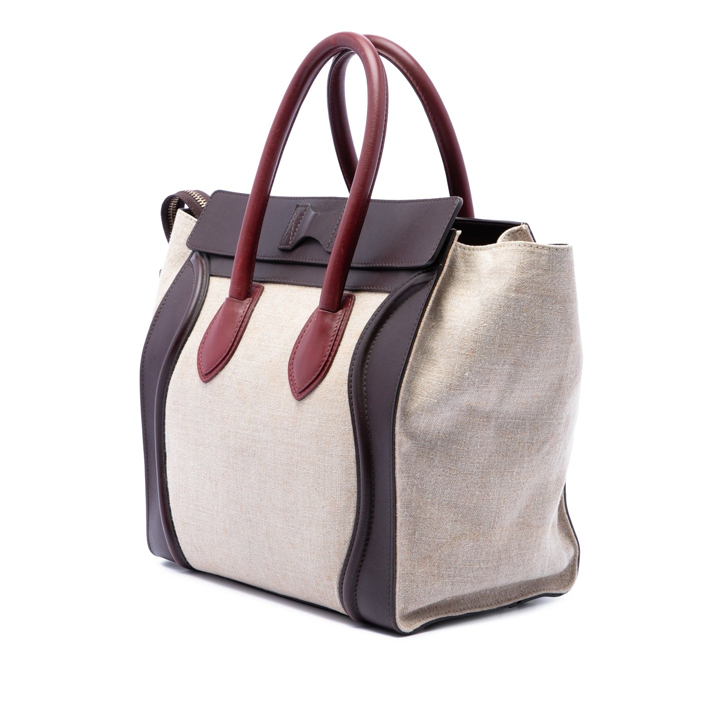 Celine Mini Tricolor Canvas and Leather Luggage Tote