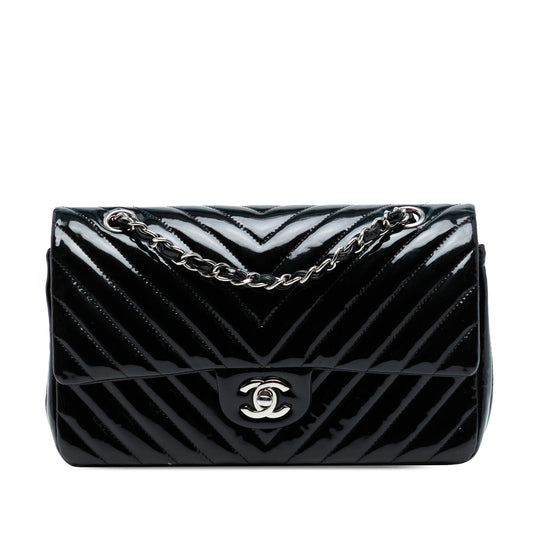 Medium Classic Chevron Patent Double Flap