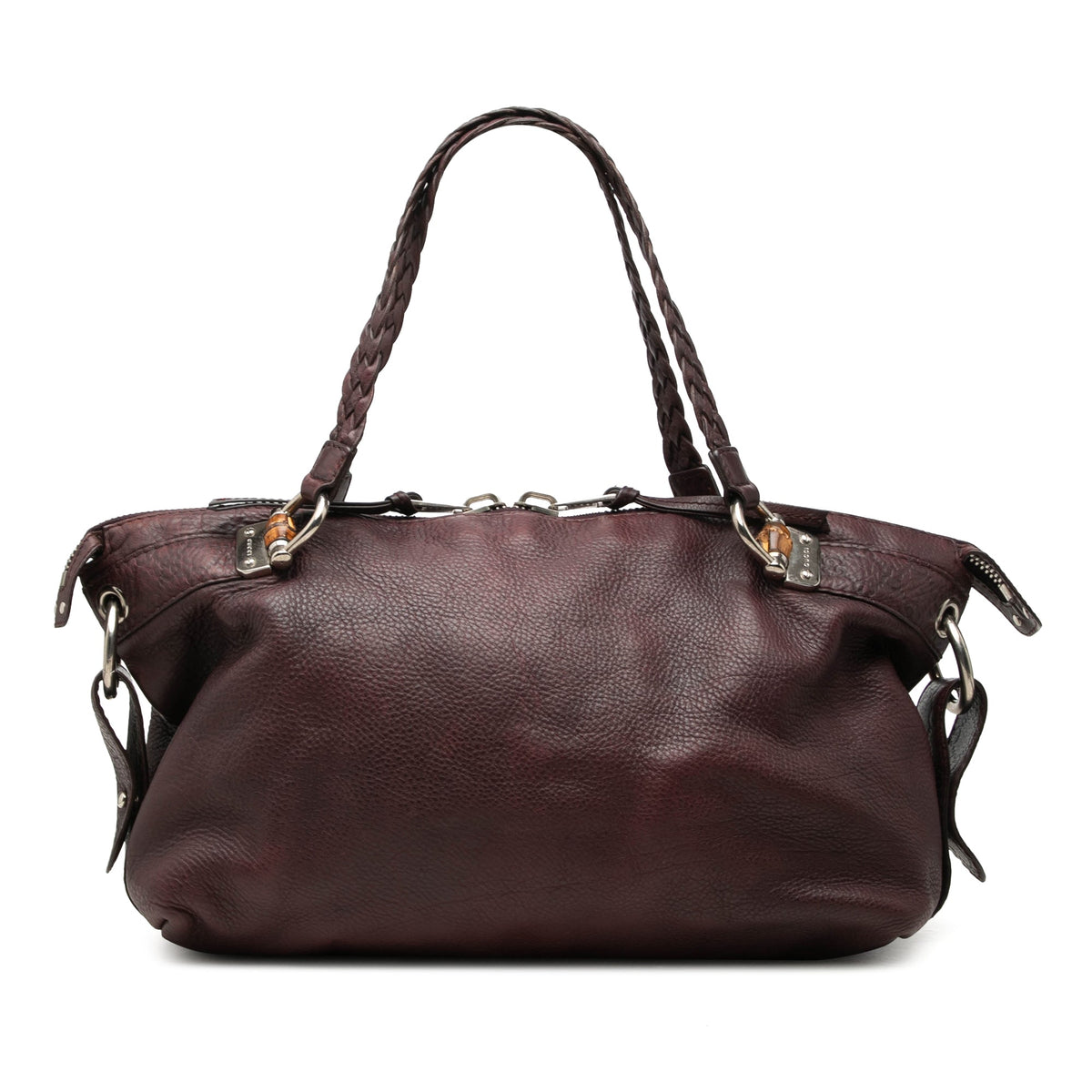 Gucci Medium Leather Bamboo Bar Tote