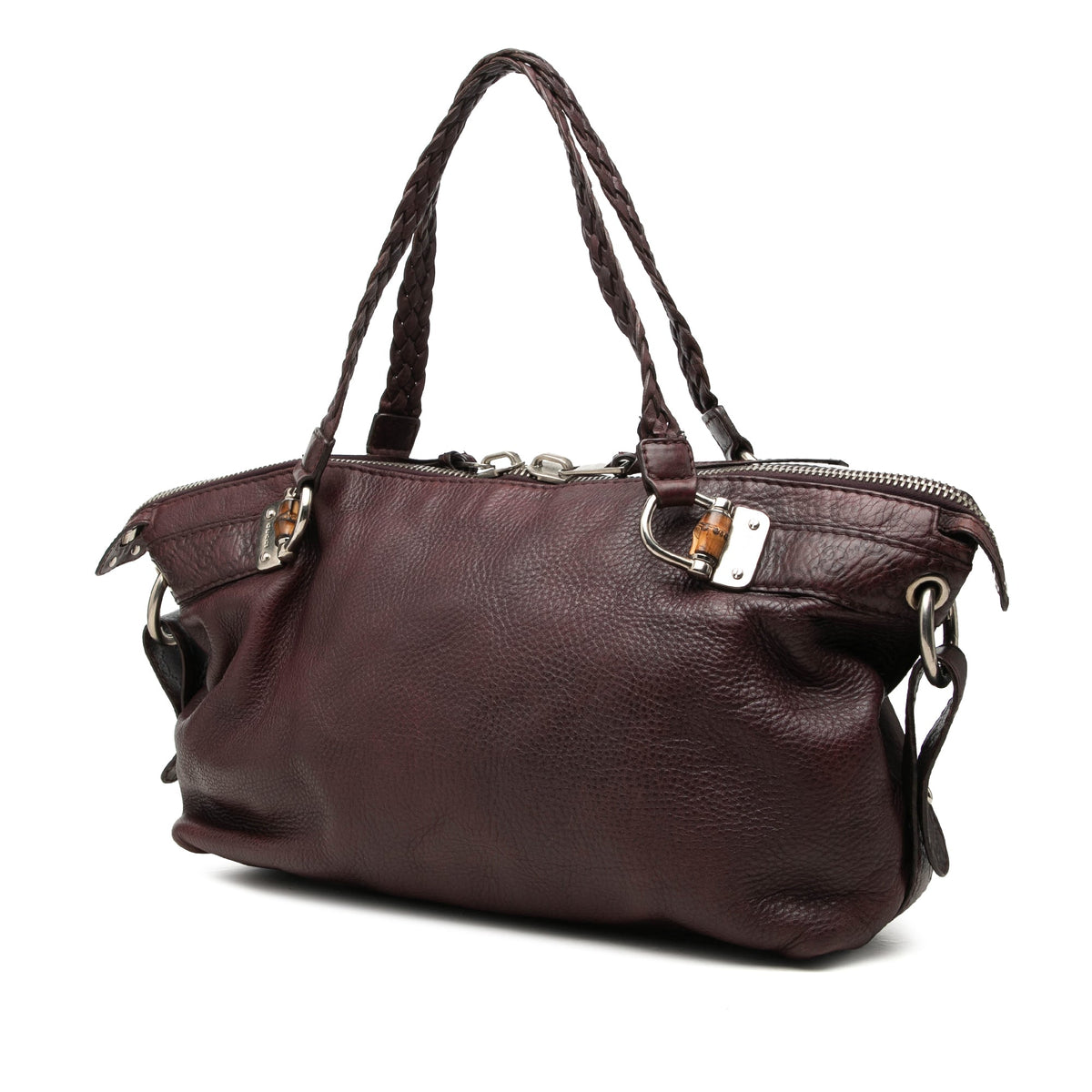 Gucci Medium Leather Bamboo Bar Tote