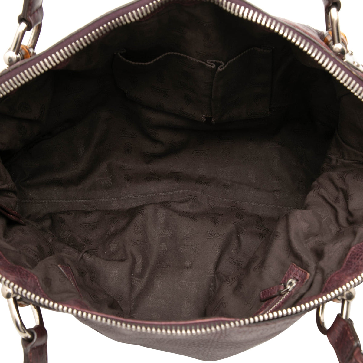 Gucci Medium Leather Bamboo Bar Tote