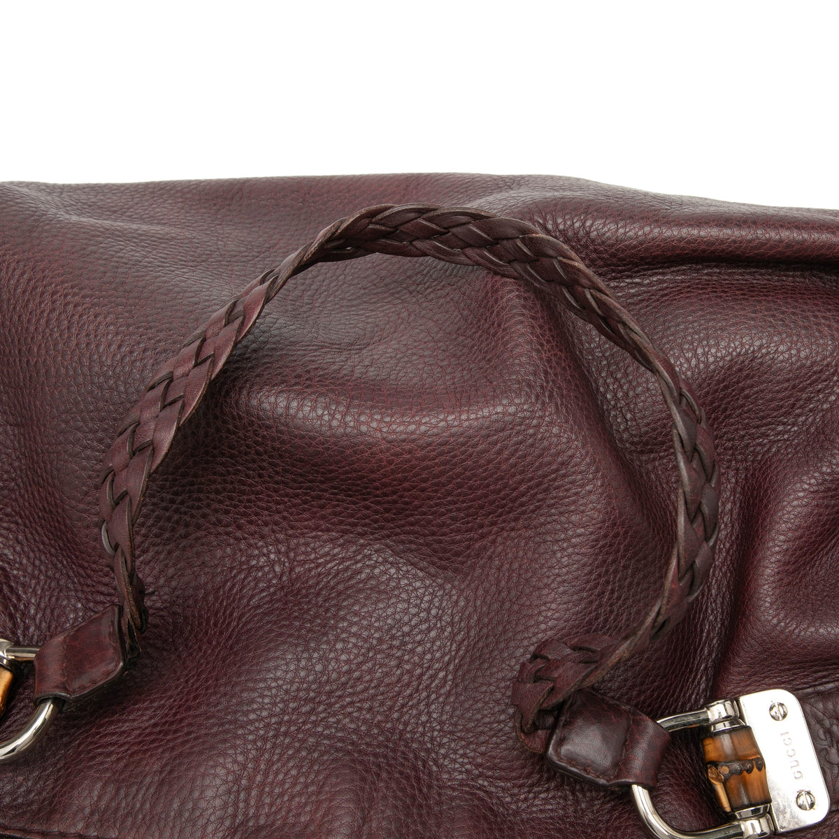 Gucci Medium Leather Bamboo Bar Tote