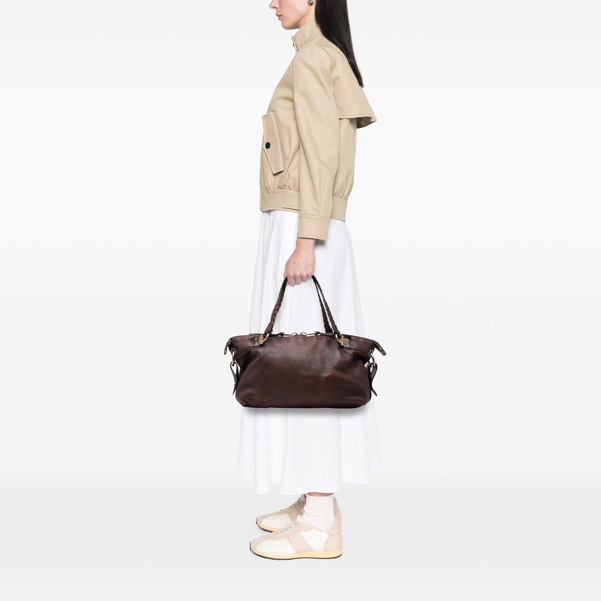 Gucci Medium Leather Bamboo Bar Tote