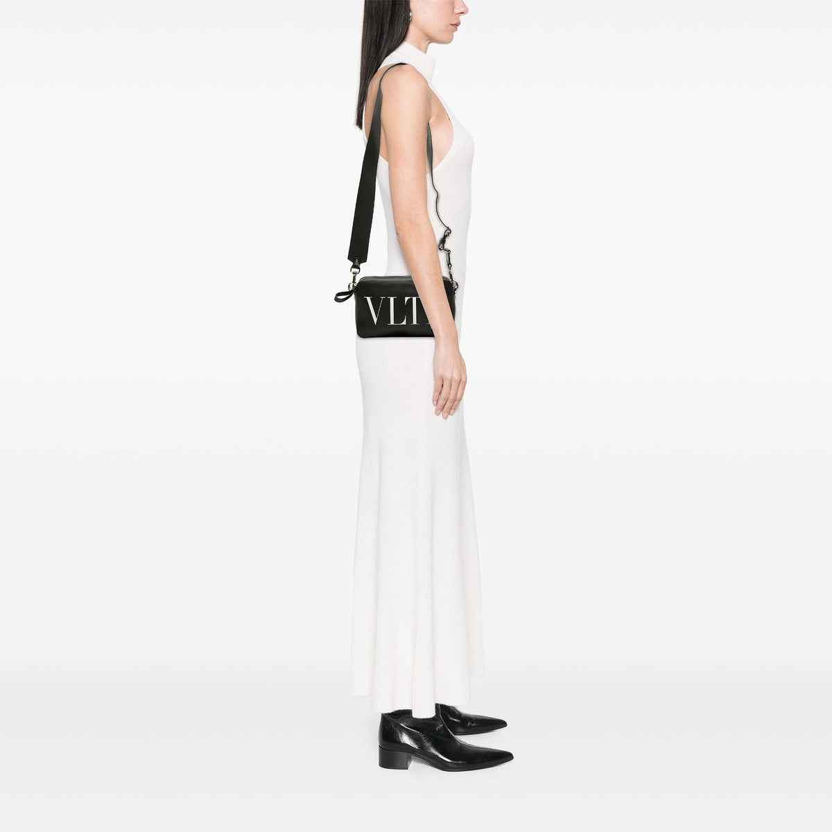Valentino Leather VLTN Crossbody — Black