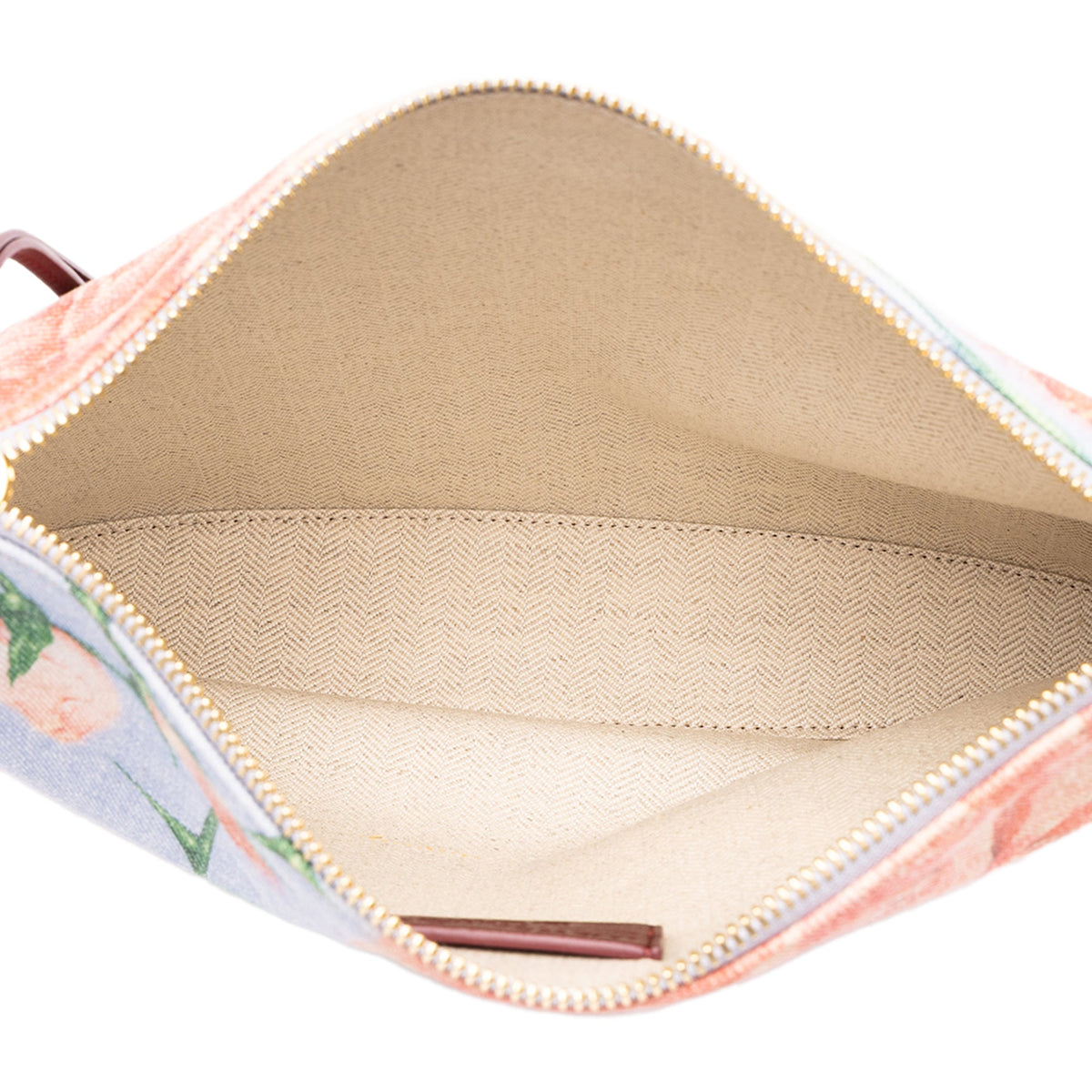 LOEWE Paulas Ibiza Canvas Rose Print Clutch — Blue