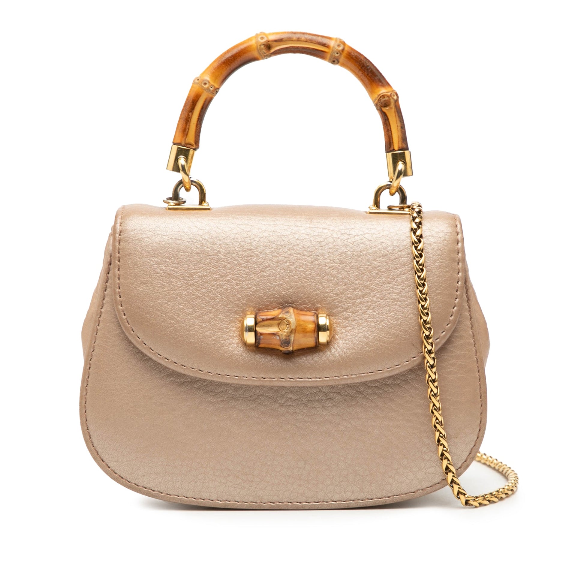 Gucci Mini Metallic Calfskin Bamboo Night