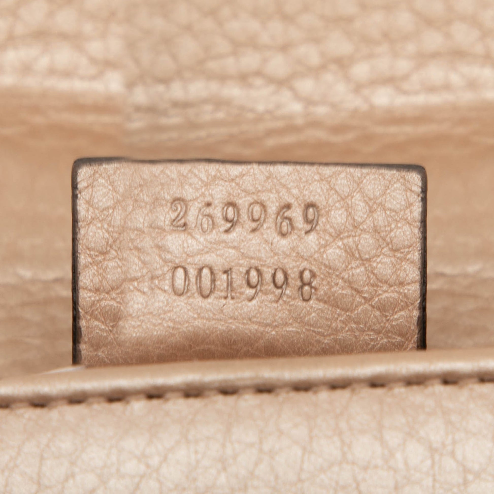Gucci Mini Metallic Calfskin Bamboo Night