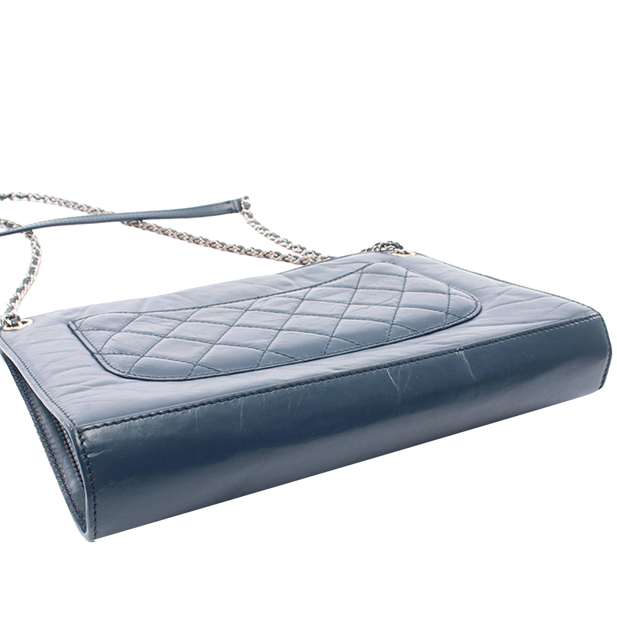 Chanel CC Quilted Aged Calfskin Shoulder Bag — Blue