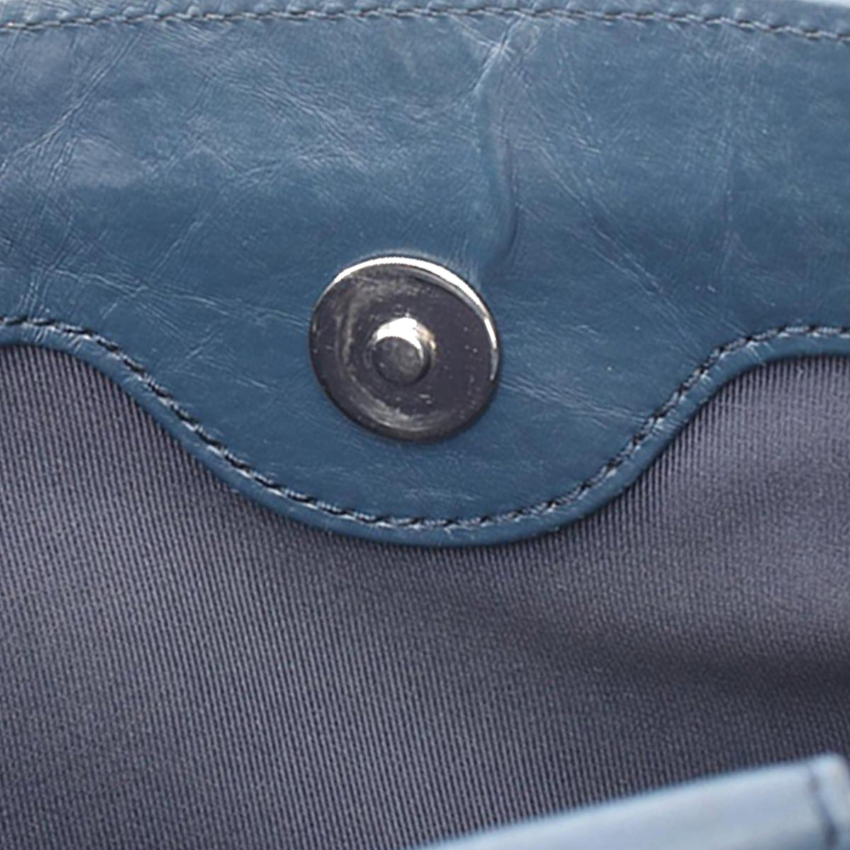 Chanel CC Quilted Aged Calfskin Shoulder Bag — Blue