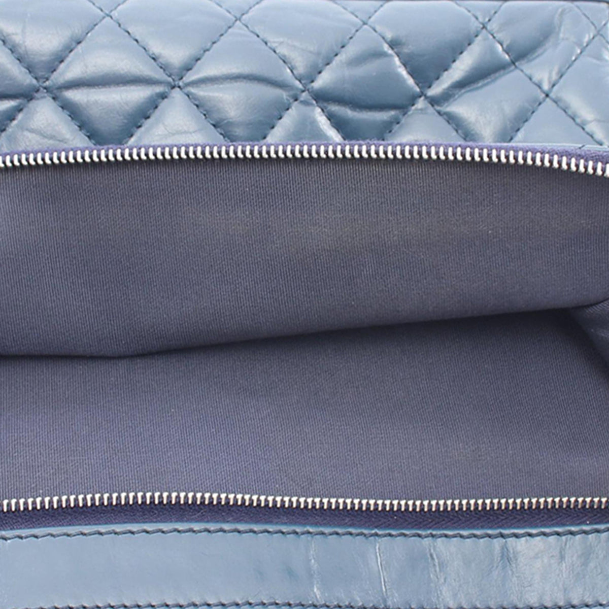 Chanel CC Quilted Aged Calfskin Shoulder Bag — Blue