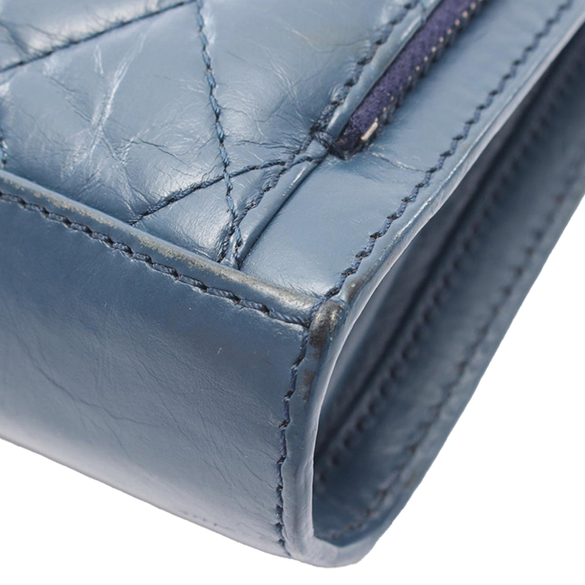 Chanel CC Quilted Aged Calfskin Shoulder Bag — Blue