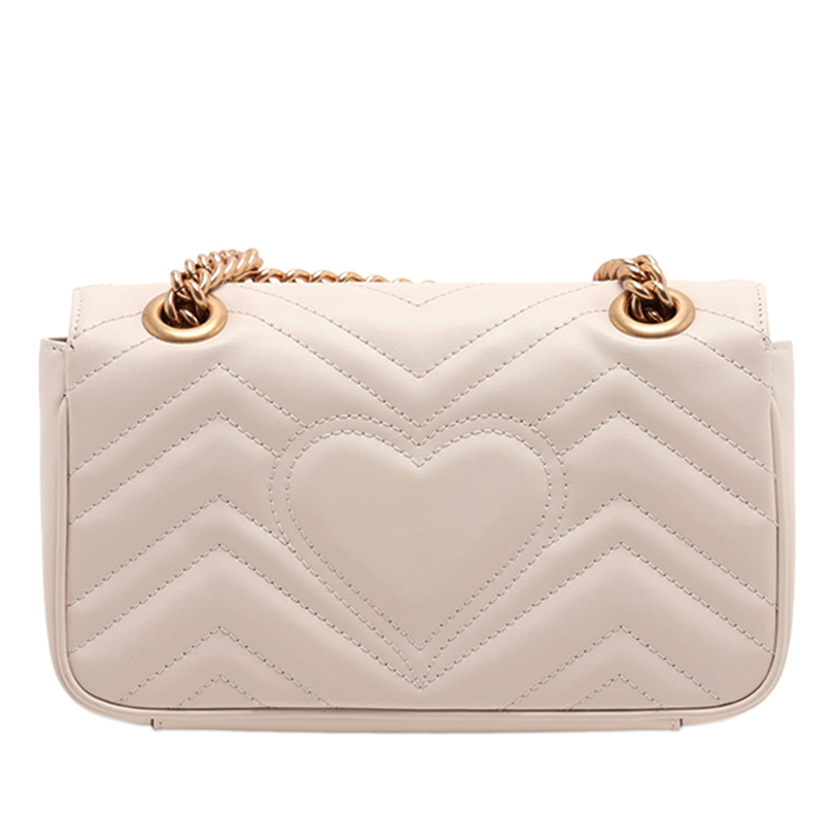 Gucci Small GG Marmont Matelasse Calfskin Shoulder Bag — White