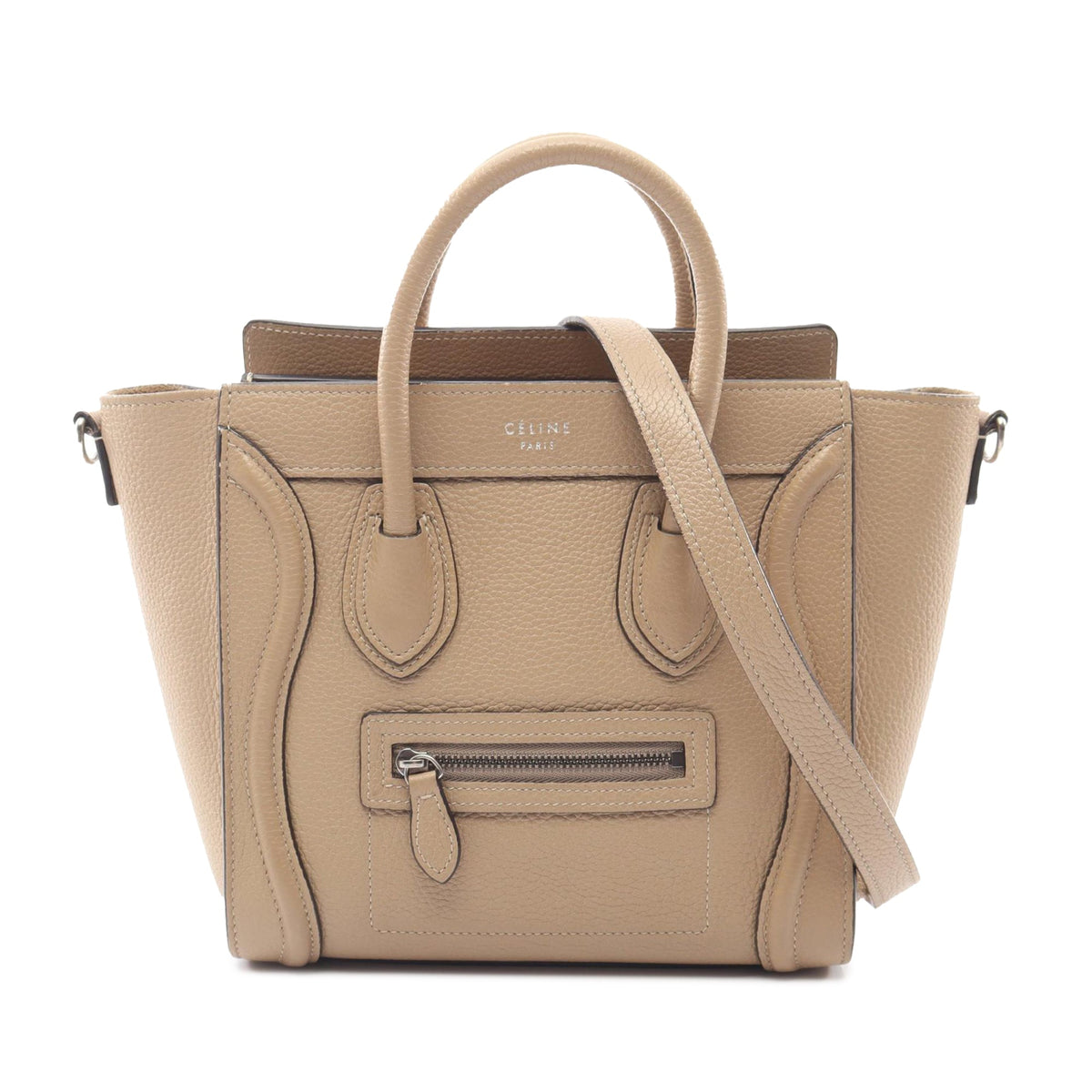Celine Nano Leather Luggage Tote — Beige