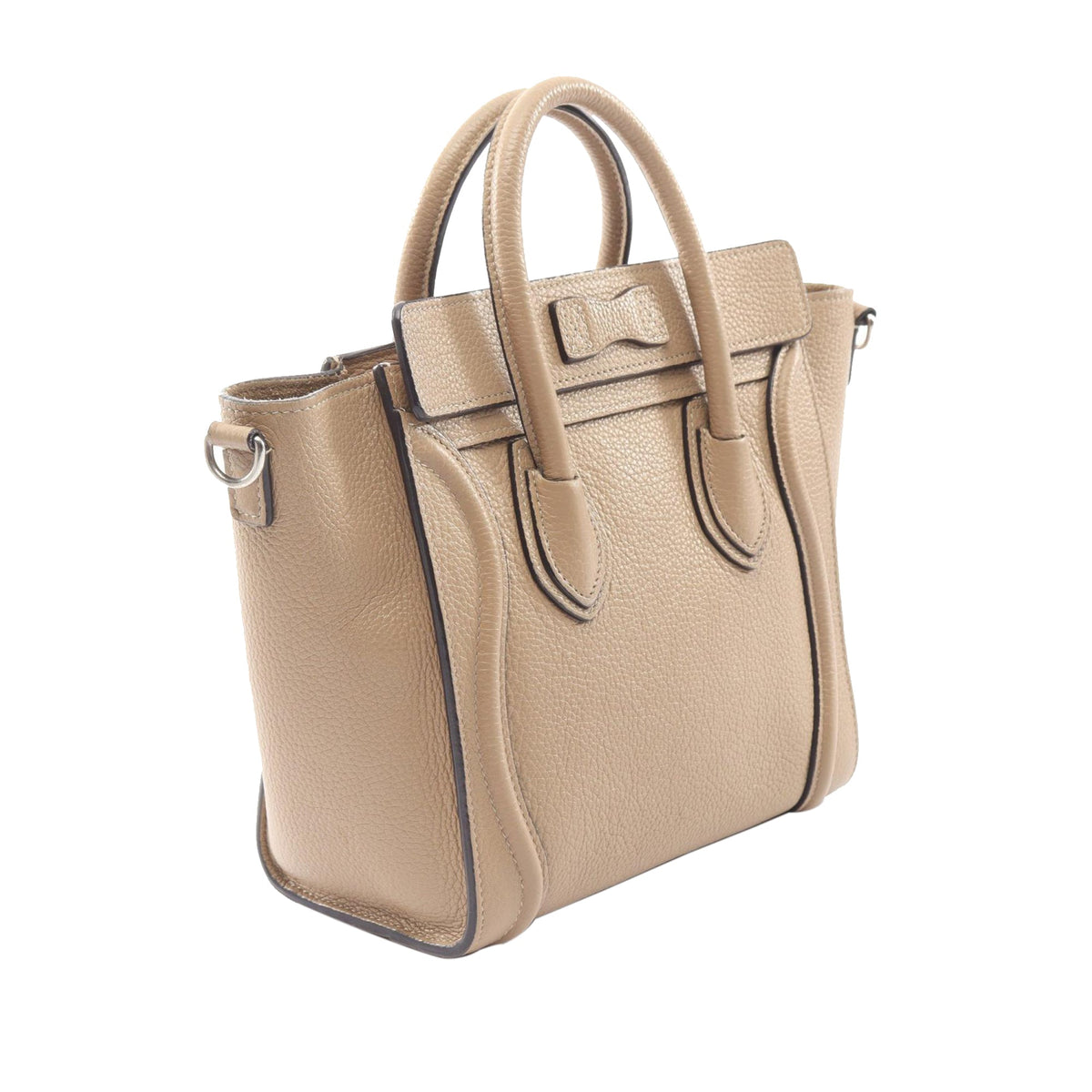 Celine Nano Leather Luggage Tote — Beige