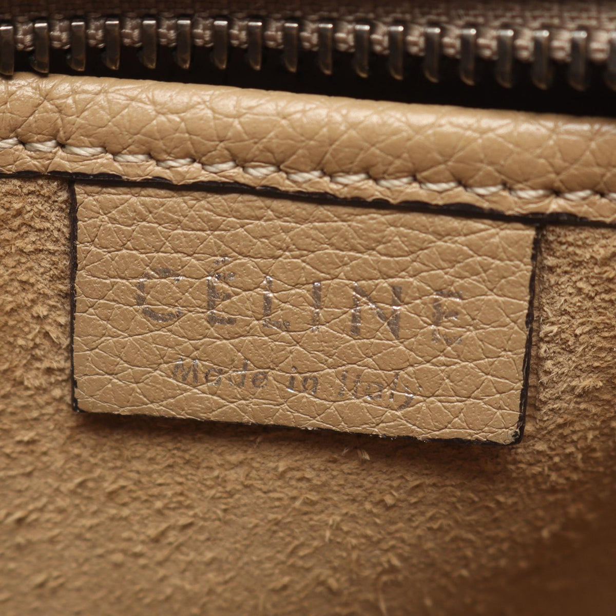 Celine Nano Leather Luggage Tote — Beige