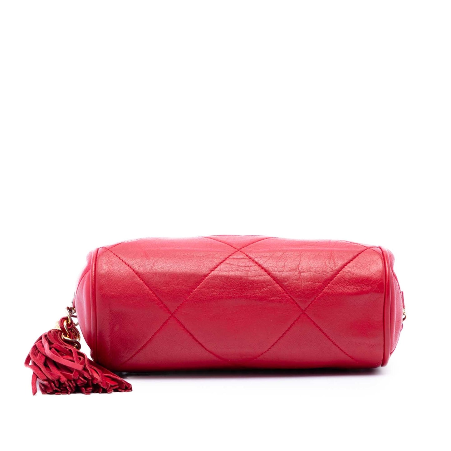 Chanel Mini Quilted Lambskin Tassel Barrel Crossbody