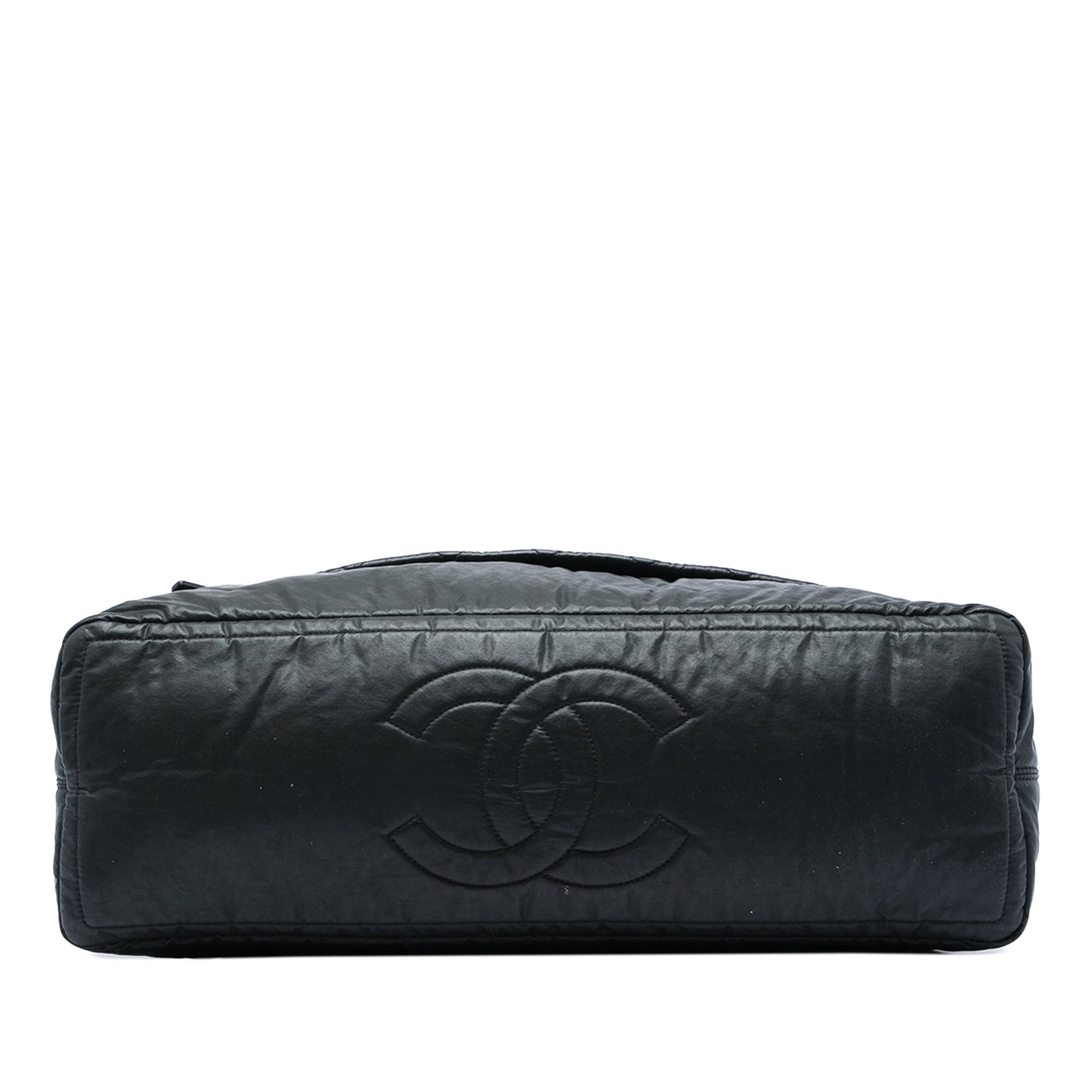 Chanel Extra Large Quilted Coated Canvas Expandable Zip Travel Bag