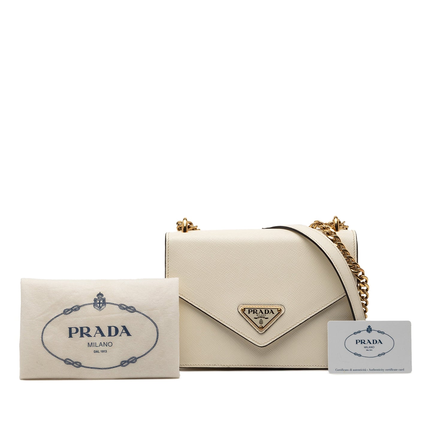 Prada Saffiano Lux Envelope Chain Flap