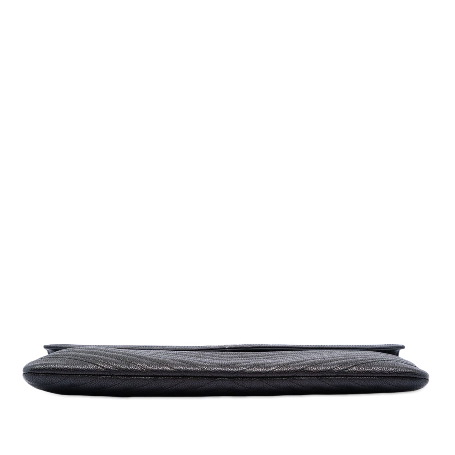 Chanel Large Chevron Caviar Statement Envelope Clutch