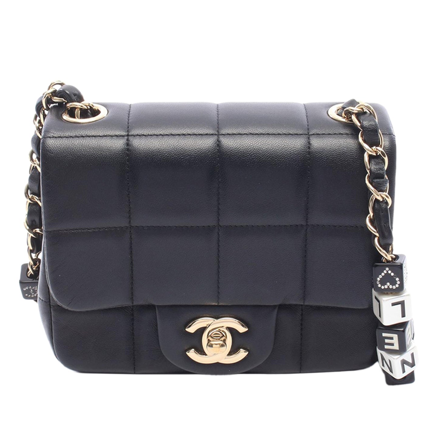 Chanel Mini Square Lambskin Chocolate Bar Flap