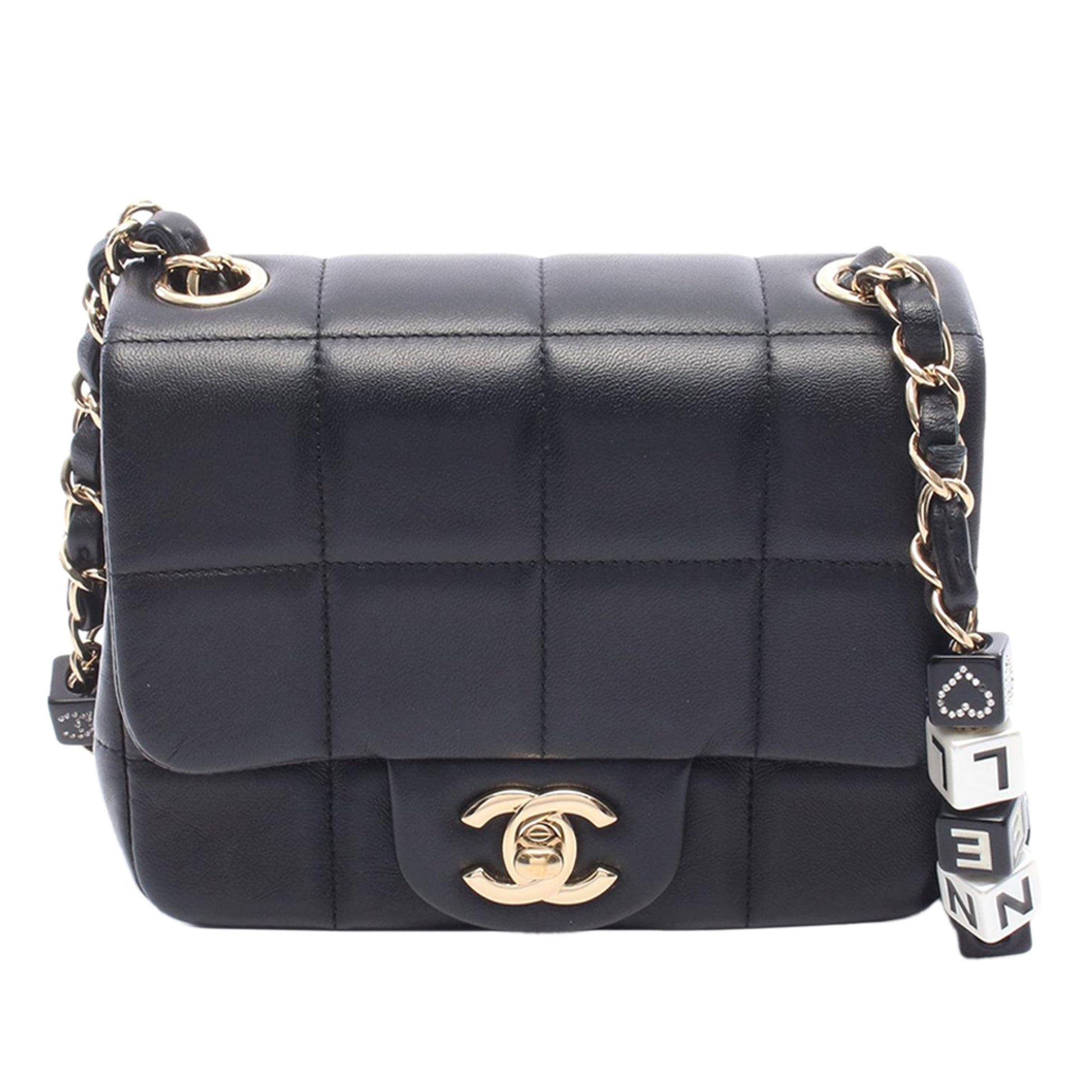 Chanel Mini Square Lambskin Chocolate Bar Flap
