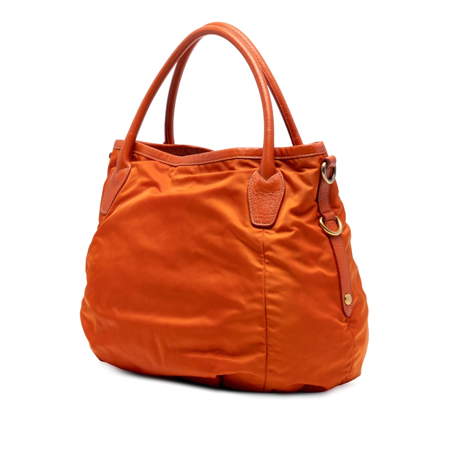 Prada Vitello Daino Trimmed Tessuto Satchel