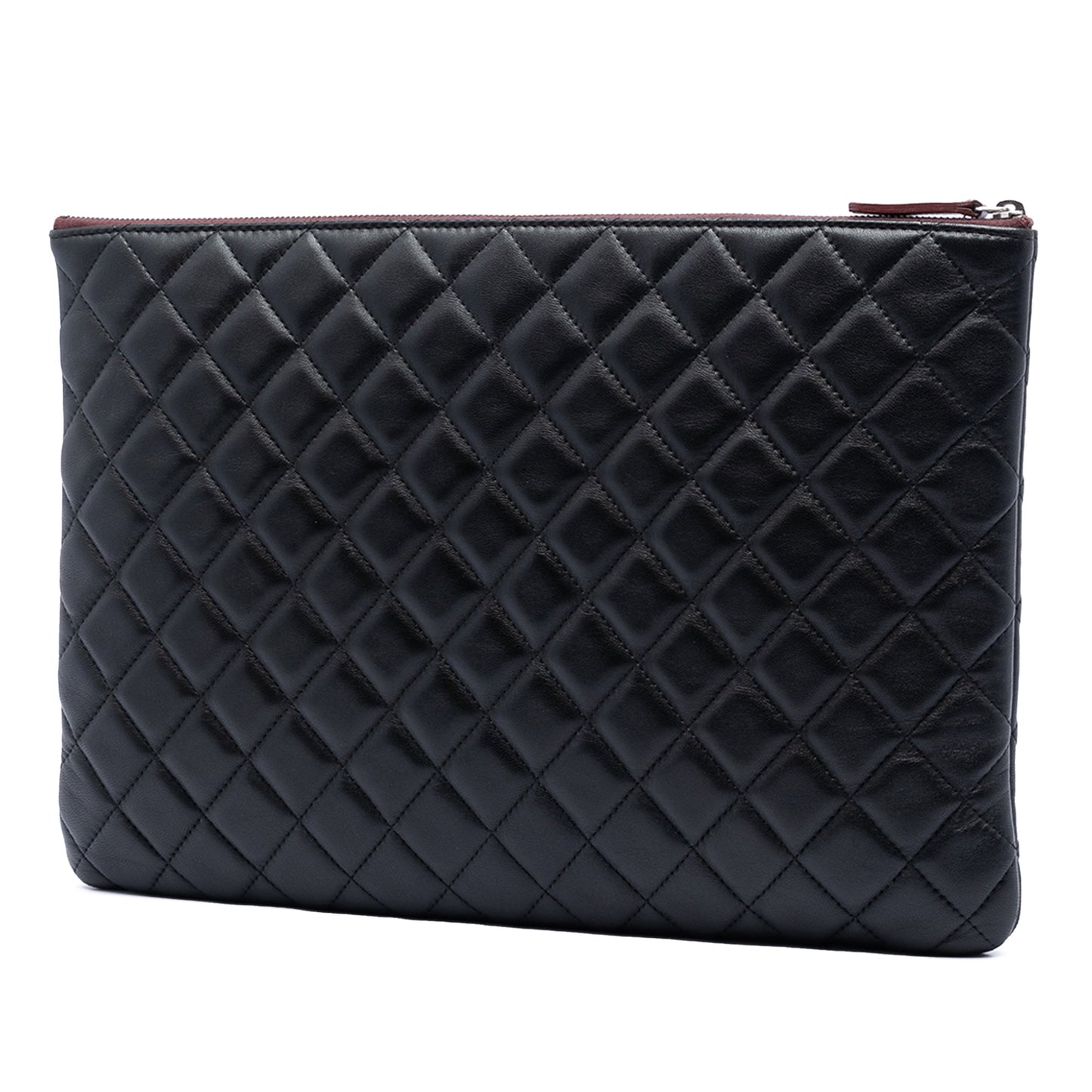 Chanel Large Quilted Lambskin O Case Clutch