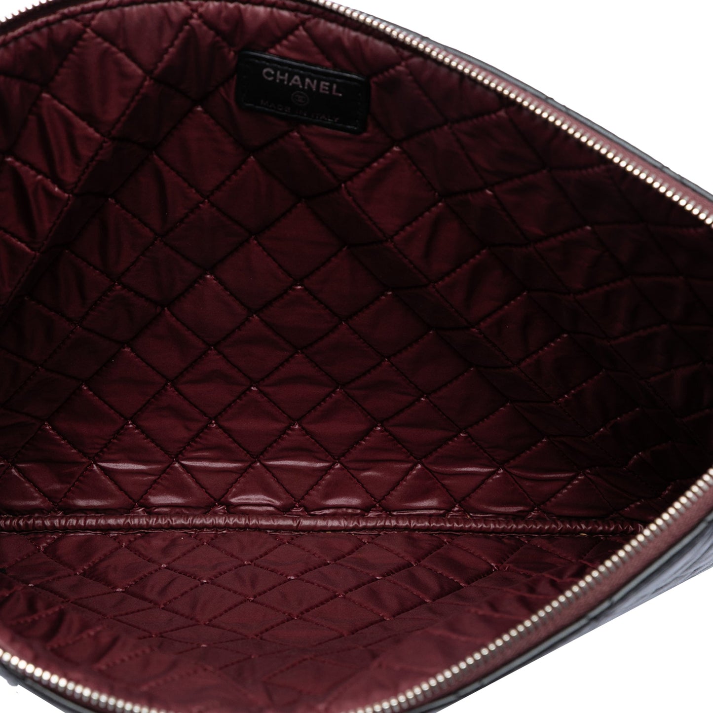 Chanel Large Quilted Lambskin O Case Clutch