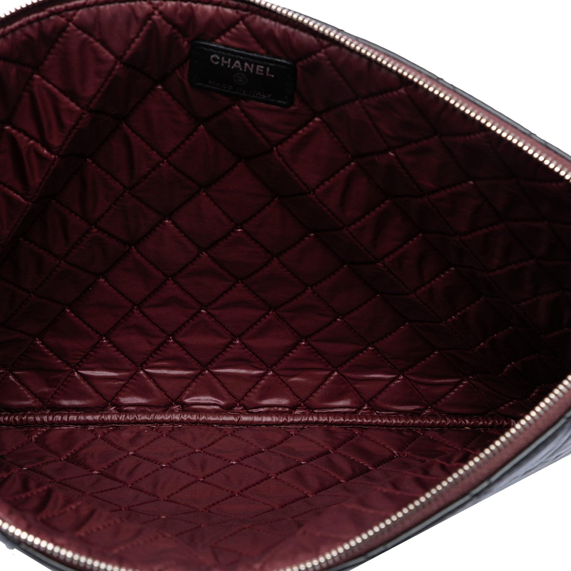 Chanel Large Quilted Lambskin O Case Clutch