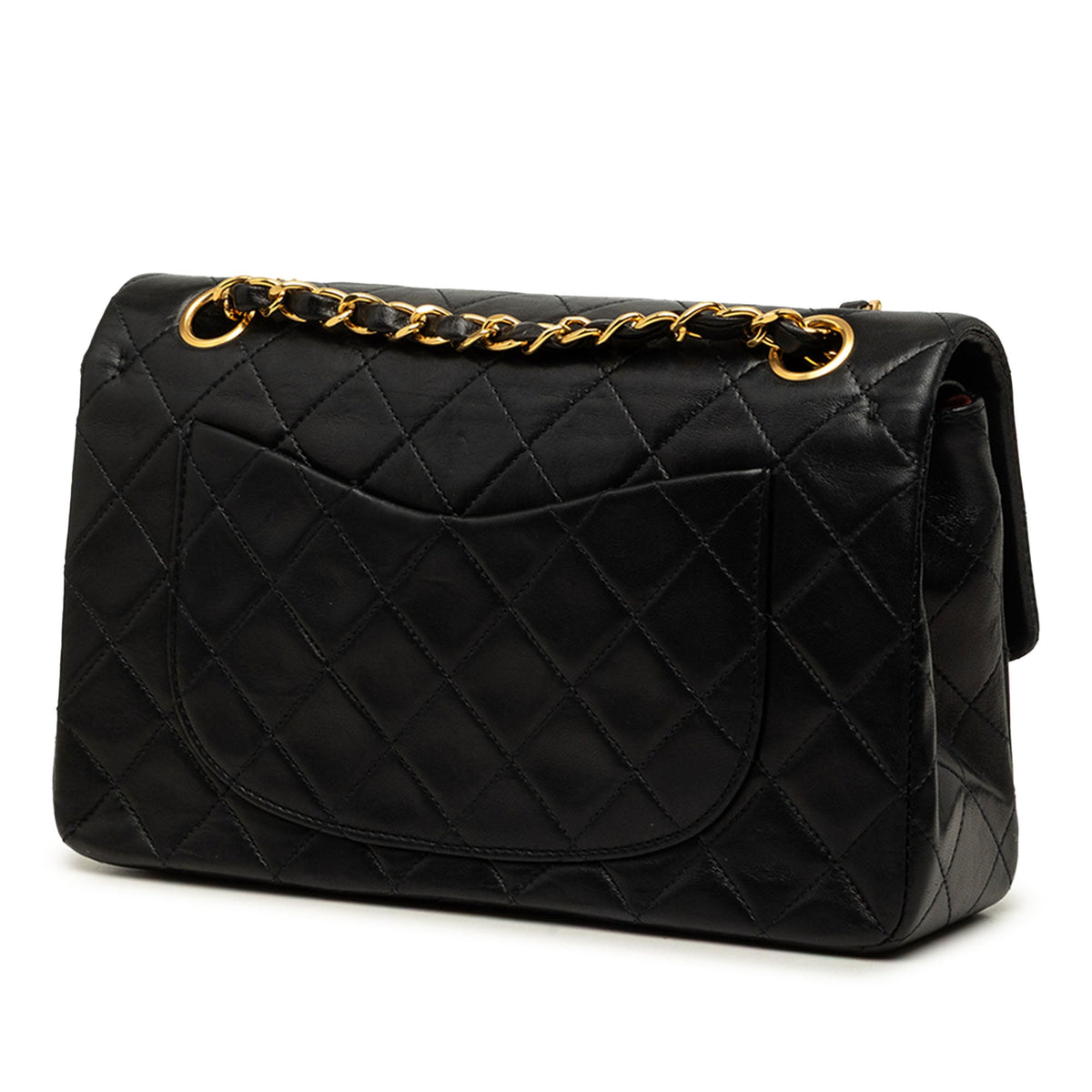 Chanel Small Classic Lambskin Double Flap — Black