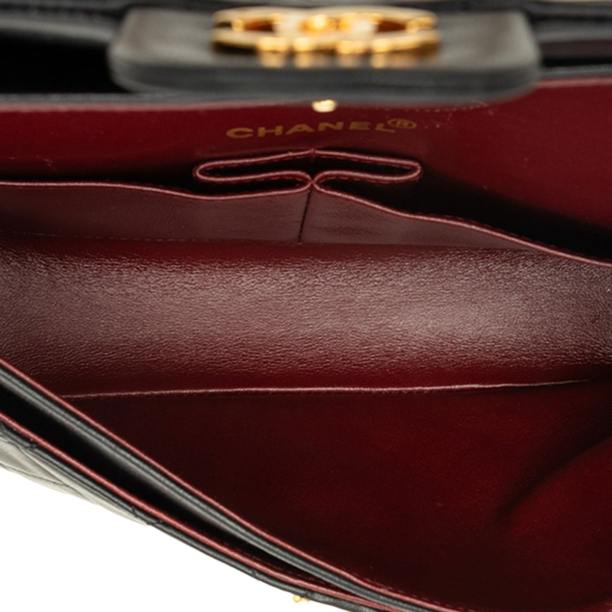 Chanel Small Classic Lambskin Double Flap — Black
