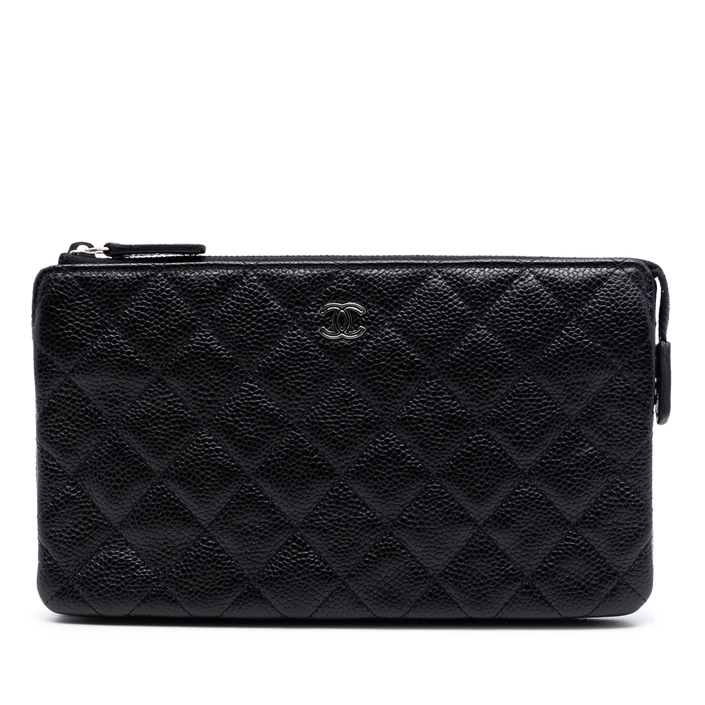 Chanel Small CC Quilted Caviar Zip Pouch