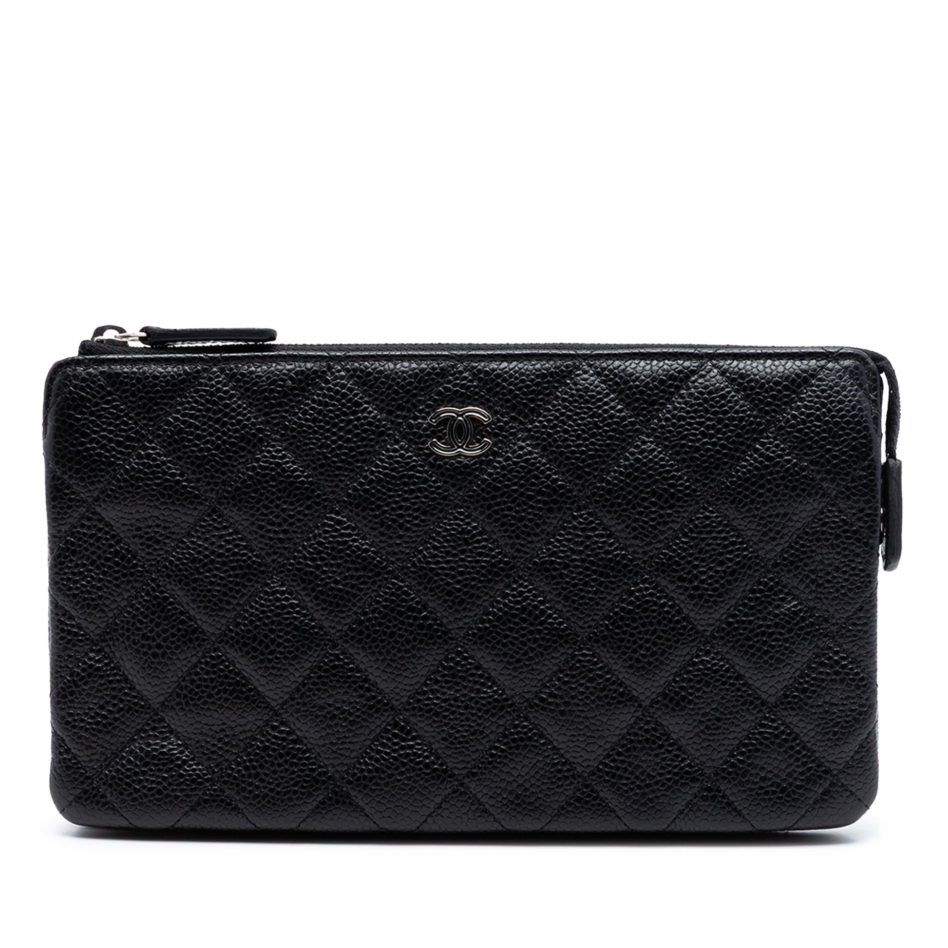 Chanel Small CC Quilted Caviar Zip Pouch